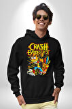 Crash Baandicoot Oyun Karakterleri Kadın Erkek  Siyah Kapüşonlu Sweatshirt Hoodie