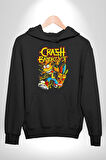 Crash Baandicoot Oyun Karakterleri Kadın Erkek  Siyah Kapüşonlu Sweatshirt Hoodie
