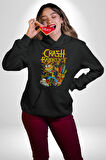 Crash Baandicoot Oyun Karakterleri Kadın Erkek  Siyah Kapüşonlu Sweatshirt Hoodie