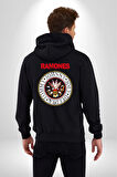 Ramones Punk Müzik Grubu Kadın Erkek Siyah Kapüşonlu Fermuarlı Baskılı Hırka Sweatshirt