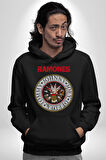 Ramones Punk Müzik Grubu Kadın Erkek  Siyah Kapüşonlu Sweatshirt Hoodie