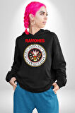 Ramones Punk Müzik Grubu Kadın Erkek  Siyah Kapüşonlu Sweatshirt Hoodie