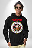 Ramones Punk Müzik Grubu Kadın Erkek  Siyah Kapüşonlu Sweatshirt Hoodie