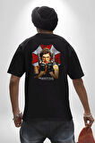 Resident Evil Film Pamuklu Kadın Erkek Oversize Sırt Dijital Baskılı Siyah T-shirt