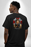 Resident Evil Film Pamuklu Kadın Erkek Oversize Sırt Dijital Baskılı Siyah T-shirt