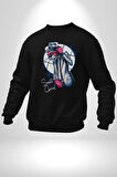 Pembe Panter Çizgi Film Mafya Kadın Erkek Siyah Sweatshirt 