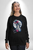 Pembe Panter Çizgi Film Mafya Kadın Erkek Siyah Sweatshirt 