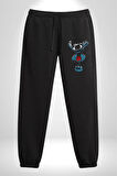 Mickey Mouse Michael Jackson 3 İplik Erkek Baskılı Siyah Eşofman Altı