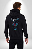 Mickey Mouse Michael Jackson Kadın Erkek Siyah Kapüşonlu Fermuarlı Baskılı Hırka Sweatshirt