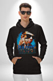 DADDY YANKE Kadın Erkek  Siyah Kapüşonlu Sweatshirt Hoodie
