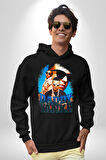 DADDY YANKE Kadın Erkek  Siyah Kapüşonlu Sweatshirt Hoodie
