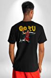 GOKU Basketbol Anime Pamuklu Kadın Erkek Oversize Sırt Dijital Baskılı Siyah T-shirt