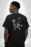 Monkey D. Luffy Anime Karakter Pamuklu Kadın Erkek Oversize Sırt Dijital Baskılı Siyah T-shirt