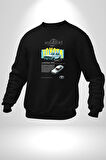 Toyota Corona 1970 Klasik Kadın Erkek Siyah Sweatshirt 