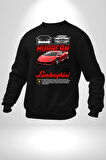 Lamborghini Recurso Huracan Klasik Araba Kadın Erkek Siyah Sweatshirt 
