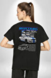 Mustang GT500 Ford Pamuklu Kadın Erkek Oversize Sırt Dijital Baskılı Siyah T-shirt