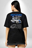 Mustang GT500 Ford Pamuklu Kadın Erkek Oversize Sırt Dijital Baskılı Siyah T-shirt