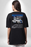 Mustang GT500 Ford Pamuklu Kadın Erkek Oversize Sırt Dijital Baskılı Siyah T-shirt