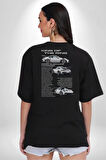 Porsche 911 GT3 RS Pamuklu Kadın Erkek Oversize Sırt Dijital Baskılı Siyah T-shirt