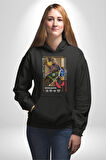 Valorant  GEKKO Ajan Oyun Karakter Özellikleri Kadın Erkek  Siyah Kapüşonlu Sweatshirt Hoodie