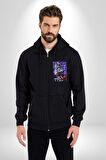 Valorant  ISO Ajan Oyun Karakter Özellikleri Kadın Erkek Siyah Kapüşonlu Fermuarlı Baskılı Hırka Sweatshirt