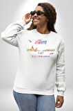 İstanbul Özel Tasarım  Kadın Erkek Beyaz Sweatshirt 