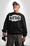 Sözün Bittiği Yerdeyim Kadın Erkek Siyah Sweatshirt 