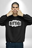 Sözün Bittiği Yerdeyim Kadın Erkek Siyah Sweatshirt 