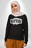 Sözün Bittiği Yerdeyim Kadın Erkek Siyah Sweatshirt 
