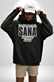Herkese Yol Sana Sol Yanımı Verdim Yazılı Kadın Erkek  Siyah Kapüşonlu Sweatshirt Hoodie