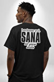 Herkese Yol Sana Sol Yanımı Verdim Yazılı Pamuklu Kadın Erkek Oversize Sırt Dijital Baskılı Siyah T-shirt