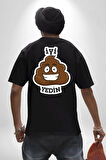 İyi Yedin Espirili Tişört Yazılı Pamuklu Kadın Erkek Oversize Sırt Dijital Baskılı Siyah T-shirt