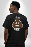 İyi Yedin Espirili Tişört Yazılı Pamuklu Kadın Erkek Oversize Sırt Dijital Baskılı Siyah T-shirt