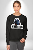 N Olmuş Yazılı Kadın Erkek Siyah Sweatshirt 