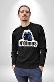 N Olmuş Yazılı Kadın Erkek Siyah Sweatshirt 