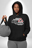 Çok Virajlı Bir Otabandır Aşk, Ama Bazı Hödüklerin Ehliyeti Vardır Yazılı Kadın Erkek  Siyah Kapüşonlu Sweatshirt Hoodie