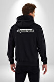 Asgari Üçret Gibi İnsanlar Var Geçinemiyorum Yazılı Kadın Erkek Siyah Kapüşonlu Fermuarlı Baskılı Hırka Sweatshirt