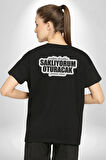 Yediğim kazıkları Saklıyorum Oturacak Yeriniz Olsun Yazılı Pamuklu Kadın Erkek Oversize Sırt Dijital Baskılı Siyah T-shirt