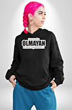 Yanımda Olmayan Herkese Teşekkürler Yazılı Kadın Erkek  Siyah Kapüşonlu Sweatshirt Hoodie