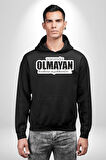 Yanımda Olmayan Herkese Teşekkürler Yazılı Kadın Erkek  Siyah Kapüşonlu Sweatshirt Hoodie