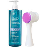 Ducray Keracnyl Foaming Gel - Yağlı Cilt Temizleme Jeli 400ml + Cilt Temizleme Fırçası Hediye