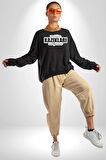 Yediğim kazıkları Saklıyorum Yazılı Kadın Erkek Siyah Sweatshirt 