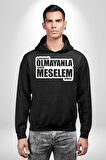 Şahsiyeti Olmayyanla Şahsi Meselem Olmaz Yazılı Kadın Erkek  Siyah Kapüşonlu Sweatshirt Hoodie