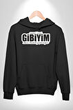 Asgari Üçret Gibiyim Kimse Benle Geçinemiyor Yazılı Kadın Erkek  Siyah Kapüşonlu Sweatshirt Hoodie