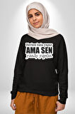 Herkes Hata Yapar Ama Sen Yanlış Yaptın Yazılı Kadın Erkek Siyah Sweatshirt 