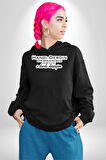 Hangi Derdin Dermanısın Söyle O derde Düşüyüm Yazılı Kadın Erkek  Siyah Kapüşonlu Sweatshirt Hoodie