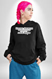 Hangi Derdin Dermanısın Söyle O derde Düşüyüm Yazılı Kadın Erkek  Siyah Kapüşonlu Sweatshirt Hoodie