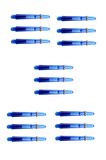 15 Adet (5 Takım)  48 mm. Medium-Orta. Şeffaf Mavii  Dart Şaft-Shaft. Kargo Bedava