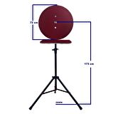 Raf Düzenekli Tripod Ayaklı Dart Arkalık Stand Seti. Bordo Renk