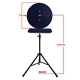 Raf Düzenekli Tripod Ayaklı Dart Arkalık Stand Seti. Lacivert Renk DARTSAN